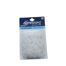 Expressions Elastic Hair Ties, 350 Piece Hair Ties, Multi-Color and Clear Options (Clear)
