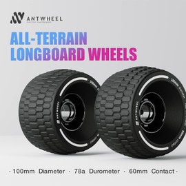 ANTWHEEL All-Terrain Longboard Wheels 100mm Electric Skateboard Wheels 78A high Rebound Urethane Wheels (All-Terrain Wheels)