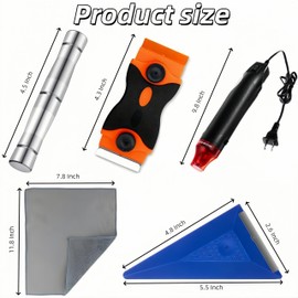 Drunmist Emblem Removal Tool Kit Plate Line Remover with 20 Pieces PE Cables Cord Heat Gun Razor Blade Scraper Squeegee Scratch Repair Paste Applicator Sponge Towel for Car Wrapping Film Installation