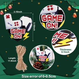 Kathfly 27 Pcs Christmas Video Game Ornament Video Game Controller Video Game Ornament for Christmas Tree Wooden Game System Controller Game Hanging Tag for Video Game Christmas Party (Cool Style)