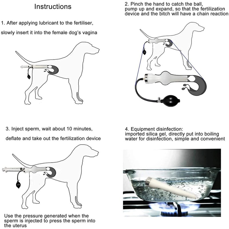 iDili Professional Dogs Artificial Insemina Syringe, Imitation Natural Mating Insemination