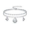 Cagari Sand Dollar Anklets Bracelets for Women, 925 Sterling Silver