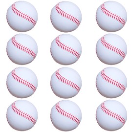HiBallBall 12 Pack Baseballs, Standard Size Soft Training Baseballs, Practice Baseballs for Beginners (Soft, White)