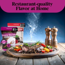 Aromasong Coarse Sea Salt for Grinder Refill - 100% Pure & Natural Dead Sea Salt Coarse Grain Bulk 5 Lb. Packaging May Vary