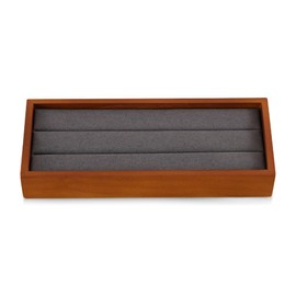 Yinbeini Ring Holder, Jewelry Organizers And Storage,Wooden Ring Display,Premium Earring Display For Vendors,Luxury Jewelry Stand,Grey Jewlery Holder,3 Slot Jewelry Tray
