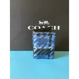 Coach NWT Coach ID Card Wallet With Plaid Print Cn412 Denim Multi