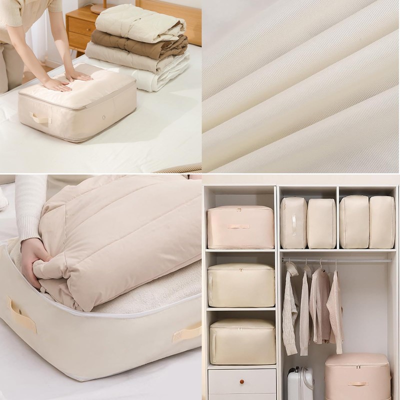 space saving storage Beige Compression Duvet Storage Bag Large Capacity