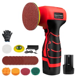 Cordless Sander, 3" Palm Sander with 16.8V 3.0Ah Li-ion Battery, 3500RPM Mini Polisher, 19 Accessories Sanders Tool for Sanding/Polishing/Waxing/Cleaning