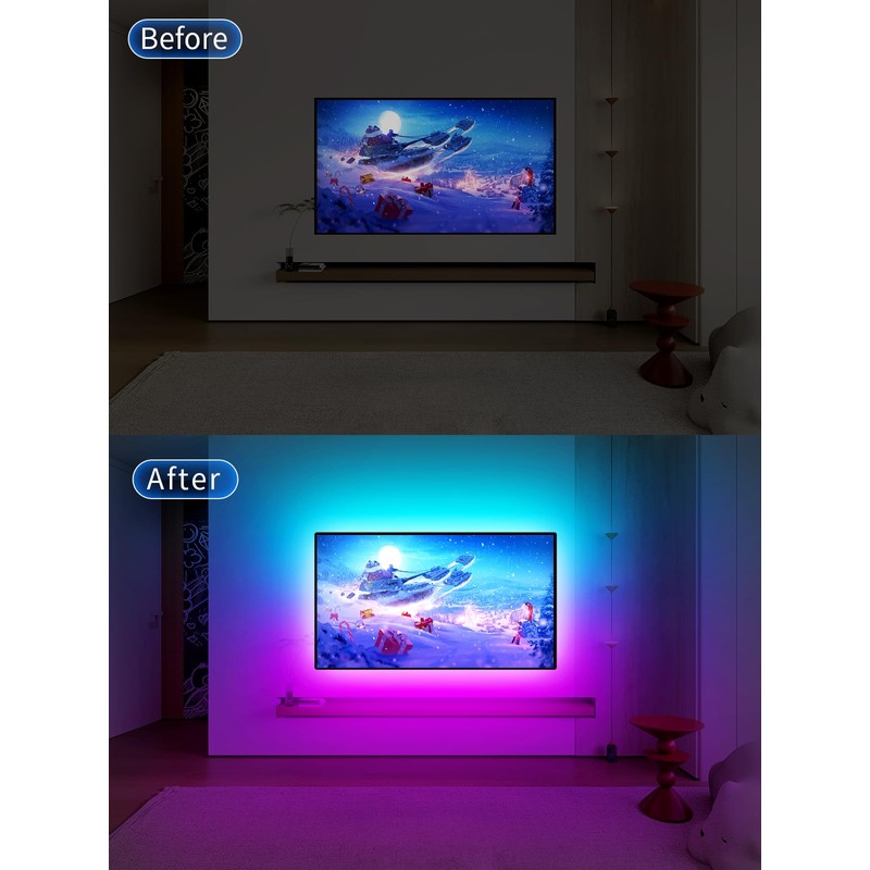 GIPOYENT Music Sync LED TV Backlight, RGB Color Changing Light