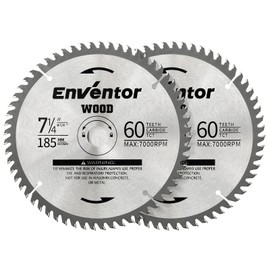 Enventor 2PCS Circular Saw Blades, 185mm* 20mm Bore *60T, TCT Saw Blade for Wood Cutting, Compatible with 76332L, 76343L, 76301, SGCS1400