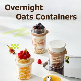 4 Pack Overnight Oats Jars,17oz Glass Canning Mason Jars with Airtight Lid and Spoon,Reusable Leakproof Overnight Oats Containers for Chia Pudding,Cereal,Fruit,Milk,Salad,Yogurt Meal Prep(Green White)