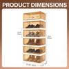 TIMBERHIDE Shoe Rack Organizer for Entryway/Closet,Stackable Magnetic-Door Shoe Boxes,Foldable Space-Saving