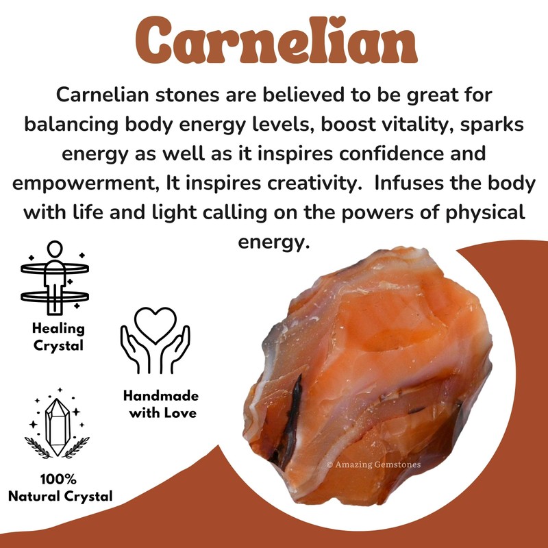 2 x Crystal Raw (Karneol)