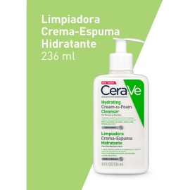Crema Espuma Cerave Limpiadora Hidratante Rostro 236ml Momento Aplicación Día Noche Tipo Piel Normal Seca