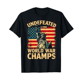 Two Time Undefeated World War Champs Veteran Day USA Map Tee T-Shirt