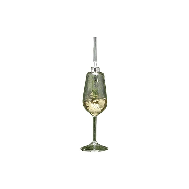 Festive Prosecco Glass Decoration - Gold, 11cm