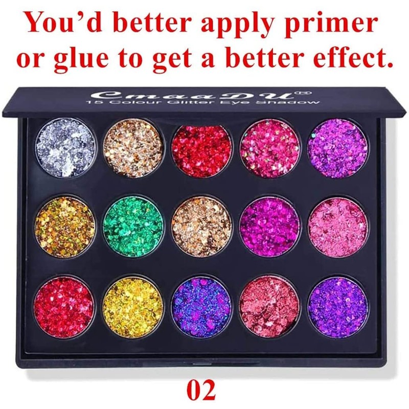 Mysense 30 Colors Glitter Eyeshadow Palette,Party Diamond Pressed Pighmented Mineral