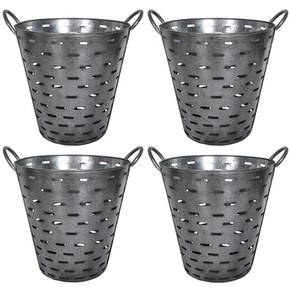 Sweet Summer Living Outdoor/Indoor Set of 4 Olive Buckets, Planters