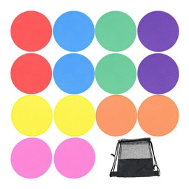 14Pcs Spot Markers for Agility Dot Gym PE Training Dance, 10cm/4in Flat Disc Markers, Soccer Cones, Field Court Markers, Football Training Equipment with Bag for Games Floor Dots Sport