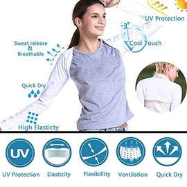 JDYaoYing Women Anti-UV Cooling Shawl UV Protection Arm Sleeves Sun Protector for Golfing Riding Running Outdoor Activities