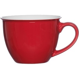 Ritzenhoff & Breker Doppio Jumbotasse, Jumbo Obere, Milchkaffee Obertasse, Ober Tasse, Geschirr, Porzellan, Rot, 350 ml, 515558, 1 Stück