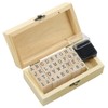 Letter Stamps 36 Pcs with Wooden Storage Box, Premium Alphabet