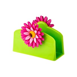 VIGAR Flower Power Napkin Holder, Material: Polypropylene and Rubber, Green, Dimensions: 14 x 6 x 10 cm