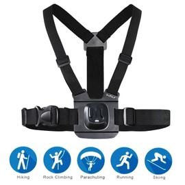 HSU Chest Strap Mount Chest Mount with J-Hook Accessory Set Compatible with GoPro and Action Cameras