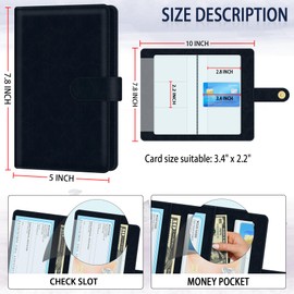 bvya RFID Blocking Business Card Organizer Book Wallet, PU Leather Business Card Holder for Women & Men, Credit Card Organizer Binder 96 Card Slots (Up to 192 Business Cards)