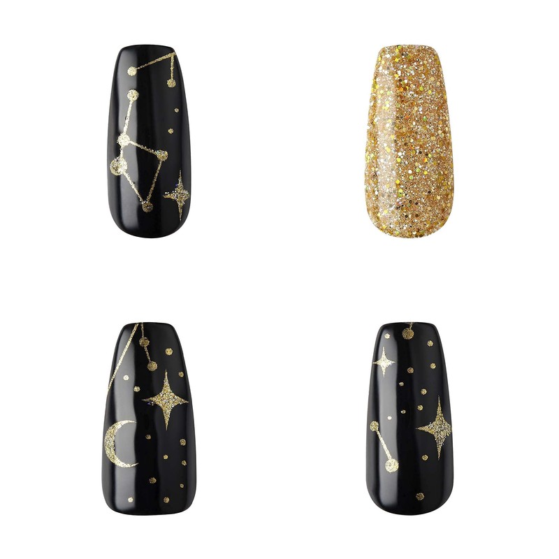 Gold Finger Gel Glam Design Nail Press On Nail Kit