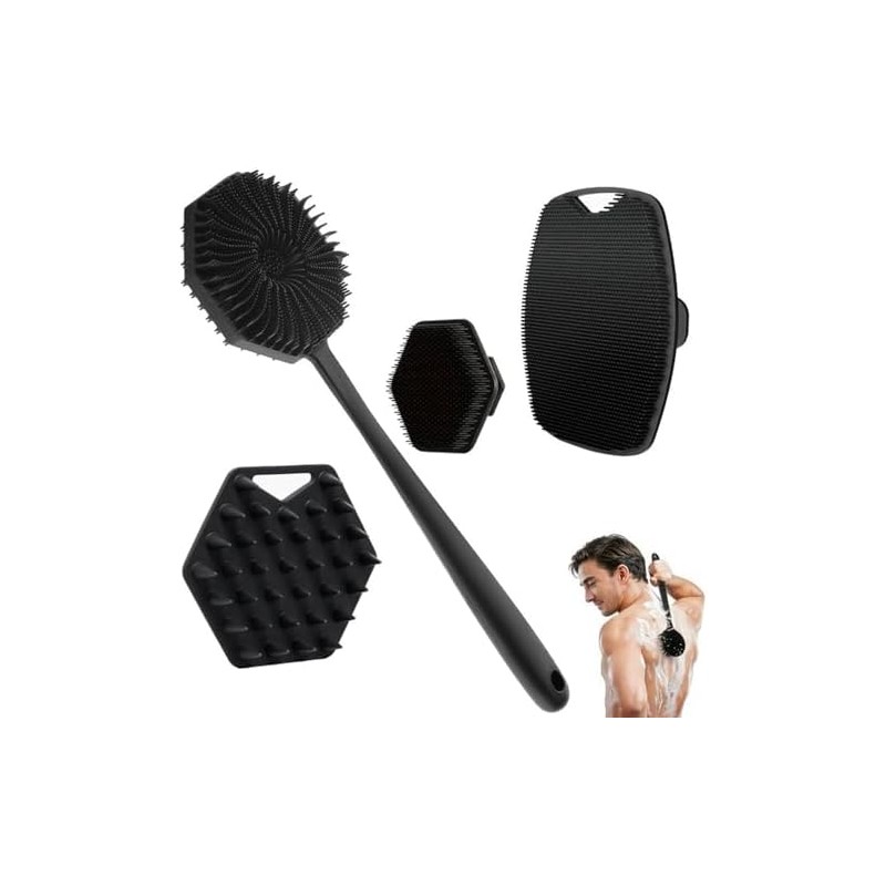 Set de Cepillos de Baño de Silicona 4 en 1