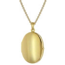trendor 75826-60 Women's Locket with Necklace Gold on Silver 925 60 cm, Sterling Silver