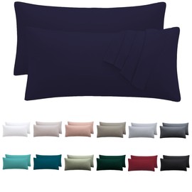 Nesture Cushion Cover 30 x 50 cm, Set of 2, Pillowcases 30 x 50 cm, Dark Blue, 100% Microfibre Cushion Covers with Zip, Soft and Non-Iron