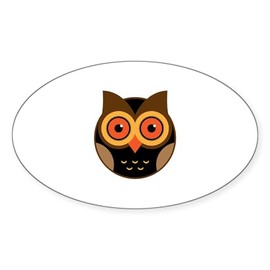 CafePress Wise Owl Sticker Oval Car Bumper Sticker