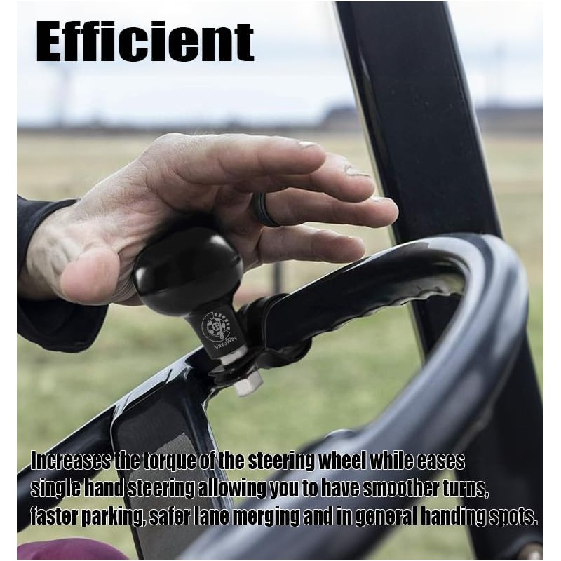 Vaygway Universal Fit Vehicle Steering Wheel Suicide Spinner Knob- Black