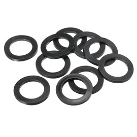 PATIKIL M32 Rubber Flat Washer, 10 Pack 32mm ID 46mm OD 4mm Thick Sealing Spacer Gasket Ring for Faucet Pipe Water Hose Fastener Bolt, Black