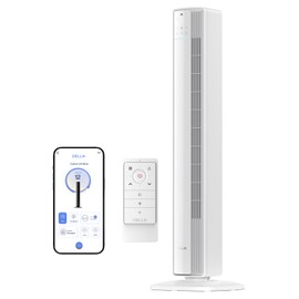 DELLA 42" Smart Tower Fan for Bedroom, 28ft/s Airflow, Ultra Quiet 23dB, Cooling Fan with 12 Speeds, 90° Oscillating, DC Motor, 24H Timer, Voice/App/Remote Control for Home, Office, Room
