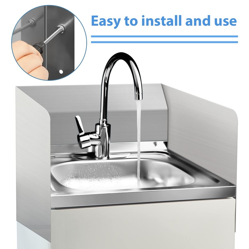 Amylove Stainless Steel Splash Guard Stainless Steel Wall Mount Splash