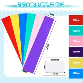 Chinco 72-Piece Library Dividers with Stickers, Assorted Colored Plastic Book Shelf Markers