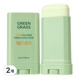 Green Grass Cica Calming Fresh Sun Stick SPF+50+ PA++++, 2 pieces, 24g / 그린그라스 시카 카밍 프레쉬 선스틱 SPF+50+ PA++++, 2개, 24g