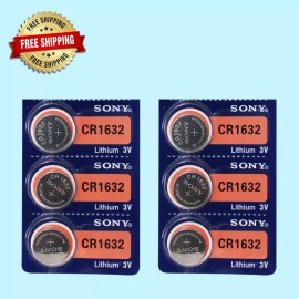 Sony CR1632 Lithium 3V Watch Battery (Exp 10/2032 )  6Pc