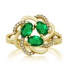 Gem Stone King 18K Yellow Gold Plated Silver Green Nano