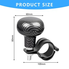 JNNJ Universal Car Steering Wheel Knob, Steering Wheel Spinner Handle Knob Booster Ball, Car Steering Aid Steering Wheel Knob, Control Knob Spinner for Car, Tractor, Lawn Tractor (Carbon Fibre)