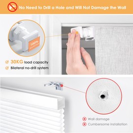 LazBlinds No Tools No Drill Cordless Roman Shades for Windows, Blackout Thermal Insulated UV Blocking Window Blinds, Room Darkening Fabric Blinds for Indoor Windows, 30'' W x 64'' H, Off White