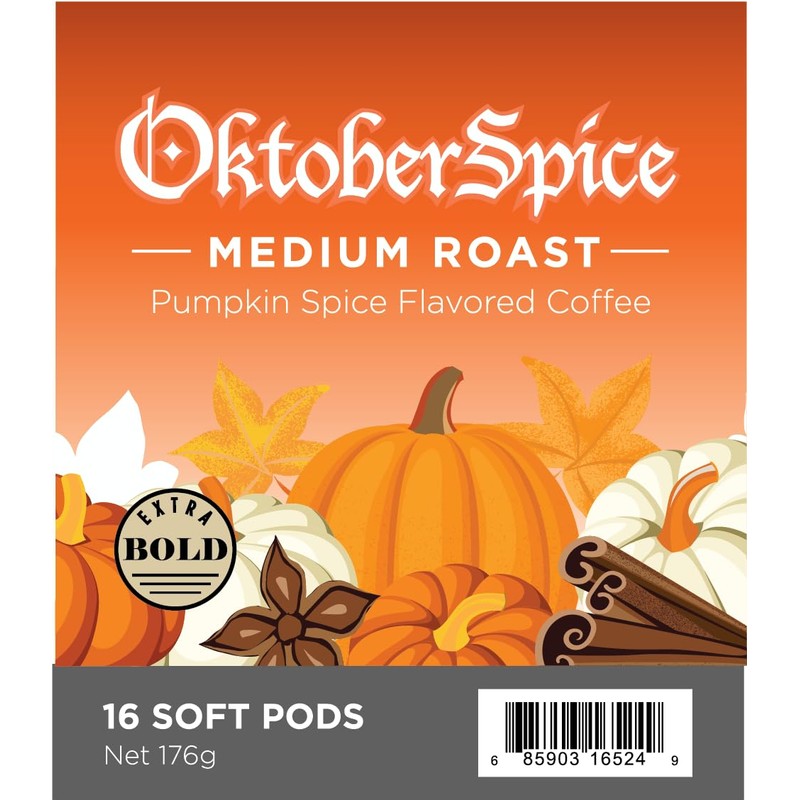 Wolfgang Puck Soft Coffee Pods, Oktober Spice, Medium Roast, 12