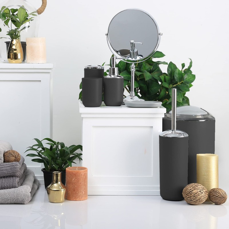 Moss & Stone 6-Piece Bathroom Accessories Set, Includes Soap Dispenser,