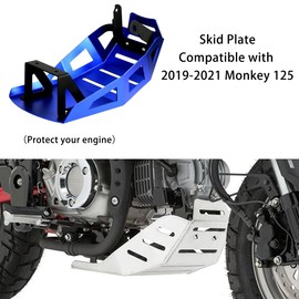 Skid Plate Compatible with 2019-2021 Monkey 125, Aluminum Front Skid Plate Engine Mud Guard Cover(Blue)
