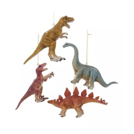 KURT ADLER SET OF 4 DINOSAUR PREHISTORIC CHRISTMAS ORNAMENTS