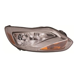 KarParts360 For Ford Focus 2012 2013 2014 Headlight Assembly Driver Side | CAPA | Amber And Clear Lens | Sedan/Hatchback | S/SE/SEL Model | w/Bulbs | Replacement For FO2502298, FO2502298C | BM5Z13008K