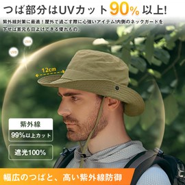 Favoreal Men's Hat, Large Size, Sun Protection, Bucket Hat, Mesh, Breathable, Quick Drying, String Included, Light Blocking, UV Protection, Heatstroke Prevention, Sunshade Hat, Bicycle Cap, Climbing,
